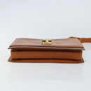 GUCCI Web Sherry Line Horsebit Shoulder Bag Leather Brown Gold Red Auth 159268-5