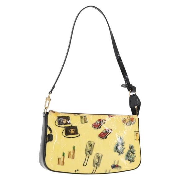 LOUIS VUITTON Vernis sticker Pochette Accessoires Pouch White M90928 Auth 159272