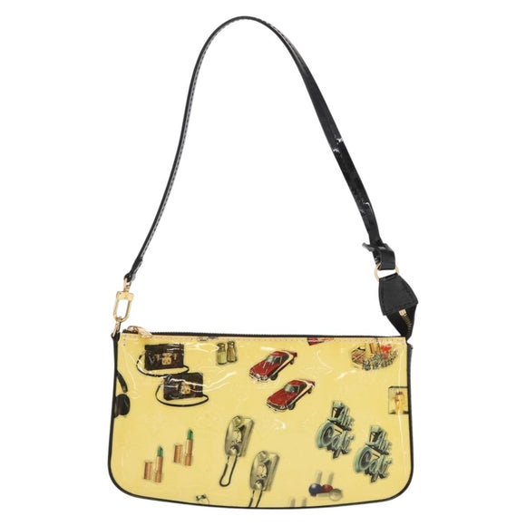 LOUIS VUITTON Vernis sticker Pochette Accessoires Pouch White M90928 Auth 159272