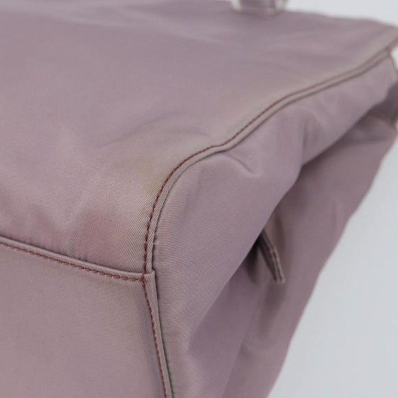 PRADA Hand Bag Nylon Lavende Silver Auth 159273