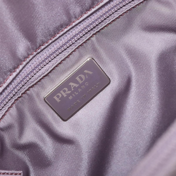 PRADA Hand Bag Nylon Lavende Silver Auth 159273