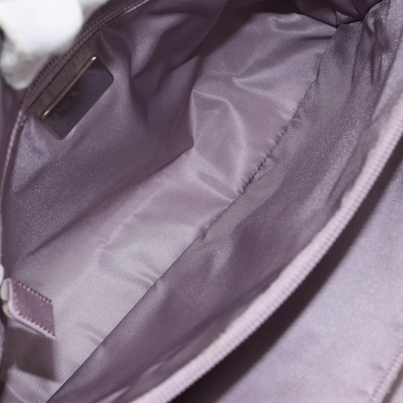 PRADA Hand Bag Nylon Lavende Silver Auth 159273