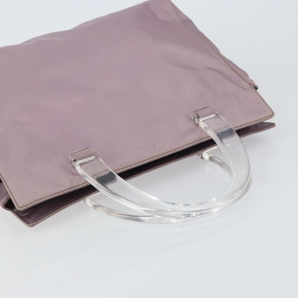 PRADA Hand Bag Nylon Lavende Silver Auth 159273