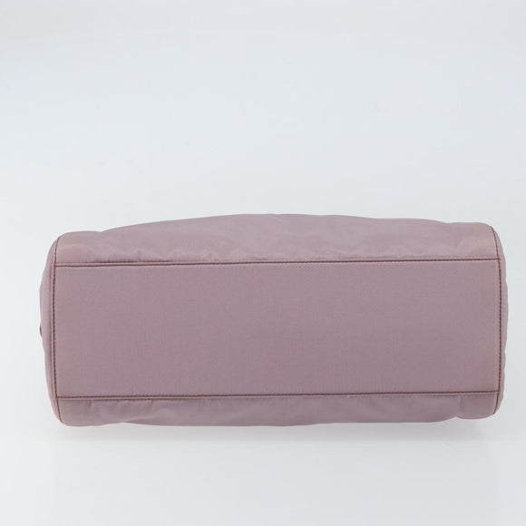 PRADA Hand Bag Nylon Lavende Silver Auth 159273