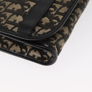 Christian Dior Trotter Canvas Shoulder Bag Black Gold Auth 159274-9