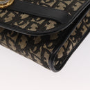 Christian Dior Trotter Canvas Shoulder Bag Black Gold Auth 159274-14