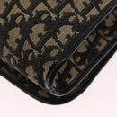 Christian Dior Trotter Canvas Shoulder Bag Black Gold Auth 159274-16