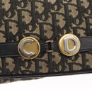 Christian Dior Trotter Canvas Shoulder Bag Black Gold Auth 159274-17