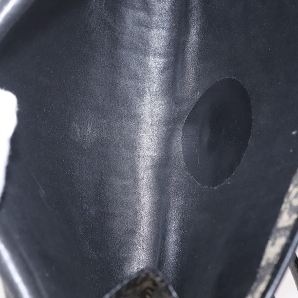 Christian Dior Trotter Canvas Shoulder Bag Black Gold Auth 159274