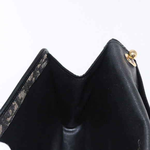 Christian Dior Trotter Canvas Shoulder Bag Black Gold Auth 159274