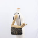 Christian Dior Trotter Canvas Shoulder Bag Black Gold Auth 159274-20