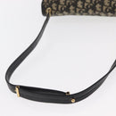 Christian Dior Trotter Canvas Shoulder Bag Black Gold Auth 159274-7