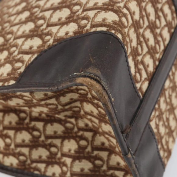 Christian Dior Trotter Canvas Hand Bag Beige Gold Auth 159277