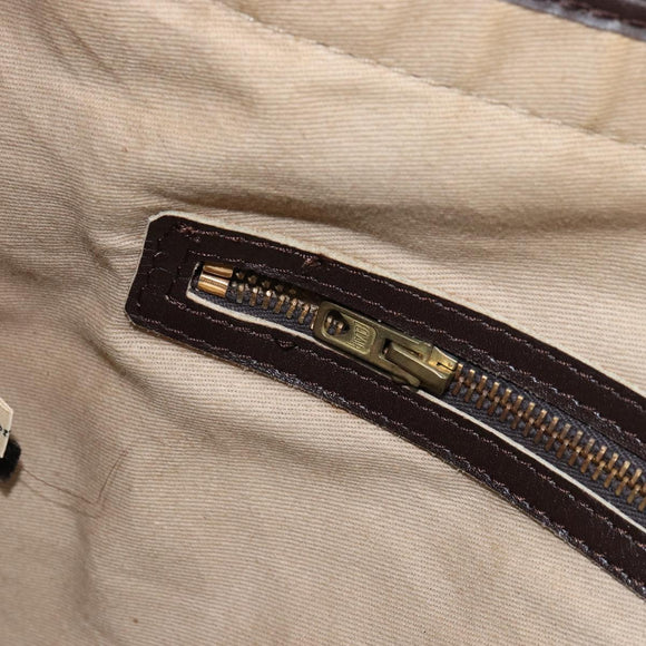 Christian Dior Trotter Canvas Hand Bag Beige Gold Auth 159277