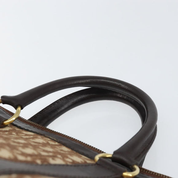Christian Dior Trotter Canvas Hand Bag Beige Gold Auth 159277