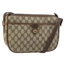 GUCCI GG Supreme Web Sherry Line Bag PVC Beige Gold 89 02 077 Auth 159285-1