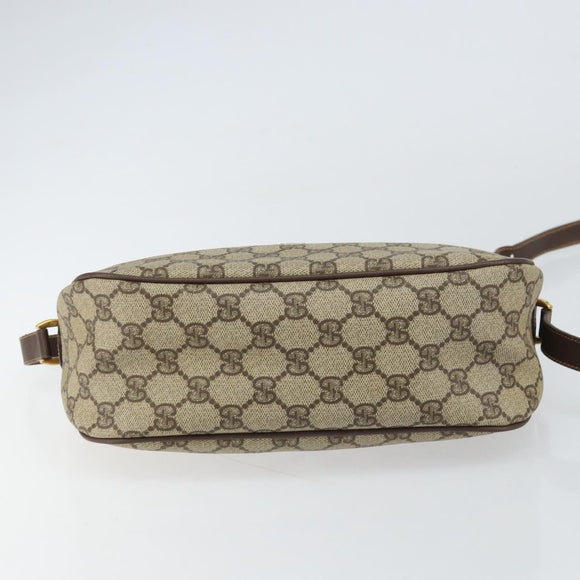 GUCCI GG Supreme Web Sherry Line Bag PVC Beige Gold 89 02 077 Auth 159285