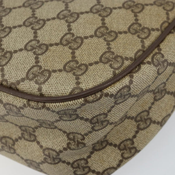 GUCCI GG Supreme Web Sherry Line Bag PVC Beige Gold 89 02 077 Auth 159285