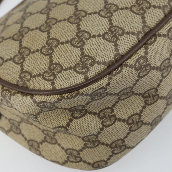 GUCCI GG Supreme Web Sherry Line Bag PVC Beige Gold 89 02 077 Auth 159285