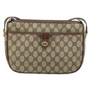 GUCCI GG Supreme Web Sherry Line Bag PVC Beige Gold 89 02 077 Auth 159285-13