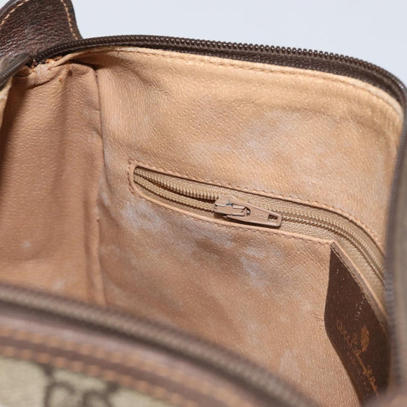 GUCCI GG Supreme Web Sherry Line Bag PVC Beige Gold 89 02 077 Auth 159285