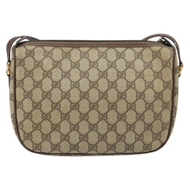 GUCCI GG Supreme Web Sherry Line Bag PVC Beige Gold 89 02 077 Auth 159285 - 0