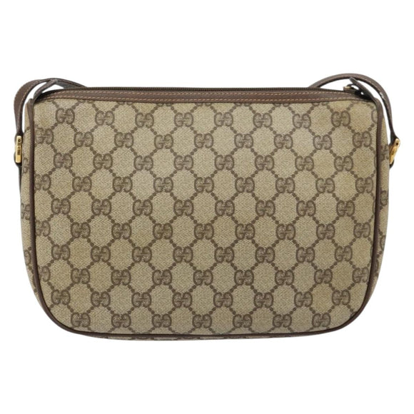 GUCCI GG Supreme Web Sherry Line Bag PVC Beige Gold 89 02 077 Auth 159285