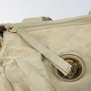 GUCCI GG Canvas Guccissima Histeria Bag Leather Ivory Gold 197020 Auth 159286-15