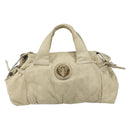 GUCCI GG Canvas Guccissima Histeria Bag Leather Ivory Gold 197020 Auth 159286-2