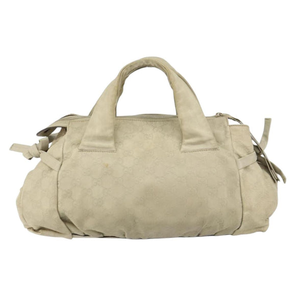GUCCI GG Canvas Guccissima Histeria Bag Leather Ivory Gold 197020 Auth 159286