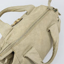 GUCCI GG Canvas Guccissima Histeria Bag Leather Ivory Gold 197020 Auth 159286-6