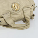 GUCCI GG Canvas Guccissima Histeria Bag Leather Ivory Gold 197020 Auth 159286-7