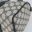 GUCCI GG Supreme Sherry Line Hand Bag PVC Navy Gold Red 39 02 006 Auth 159287-9