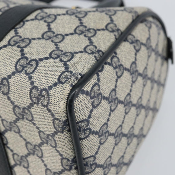 GUCCI GG Supreme Sherry Line Hand Bag PVC Navy Gold Red 39 02 006 Auth 159287