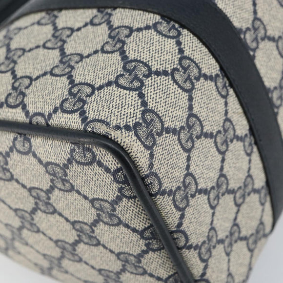 GUCCI GG Supreme Sherry Line Hand Bag PVC Navy Gold Red 39 02 006 Auth 159287