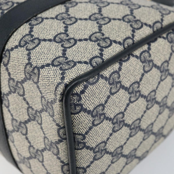 GUCCI GG Supreme Sherry Line Hand Bag PVC Navy Gold Red 39 02 006 Auth 159287