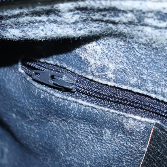 GUCCI GG Supreme Sherry Line Hand Bag PVC Navy Gold Red 39 02 006 Auth 159287