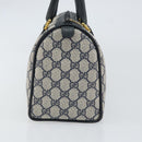 GUCCI GG Supreme Sherry Line Hand Bag PVC Navy Gold Red 39 02 006 Auth 159287-3