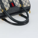 GUCCI GG Supreme Sherry Line Hand Bag PVC Navy Gold Red 39 02 006 Auth 159287-7