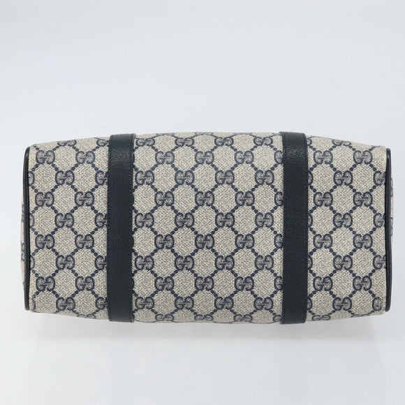 GUCCI GG Supreme Sherry Line Hand Bag PVC Navy Gold Red 39 02 006 Auth 159287