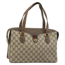 GUCCI GG Supreme Web Sherry Line Hand Bag PVC Beige Gold 41 02 079 Auth 159288-1