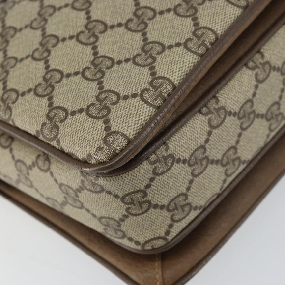 GUCCI GG Supreme Web Sherry Line Hand Bag PVC Beige Gold 41 02 079 Auth 159288