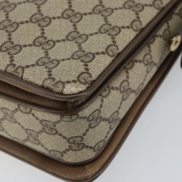 GUCCI GG Supreme Web Sherry Line Hand Bag PVC Beige Gold 41 02 079 Auth 159288