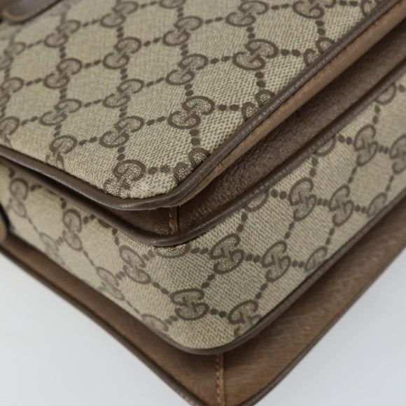 GUCCI GG Supreme Web Sherry Line Hand Bag PVC Beige Gold 41 02 079 Auth 159288