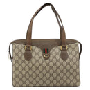 GUCCI GG Supreme Web Sherry Line Hand Bag PVC Beige Gold 41 02 079 Auth 159288-2