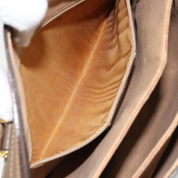 GUCCI GG Supreme Web Sherry Line Hand Bag PVC Beige Gold 41 02 079 Auth 159288