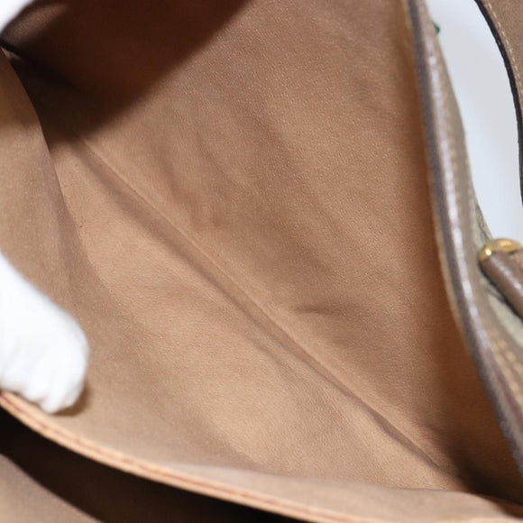 GUCCI GG Supreme Web Sherry Line Hand Bag PVC Beige Gold 41 02 079 Auth 159288