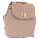 BALLY Backpack Leather Pink Silver Auth 159289-1