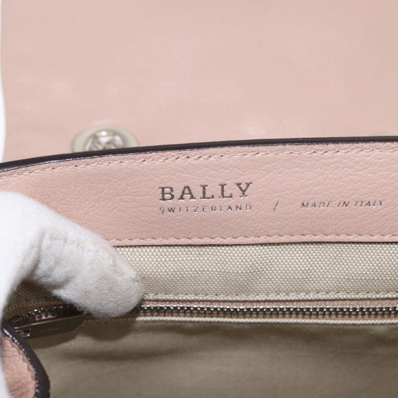 BALLY Backpack Leather Pink Silver Auth 159289