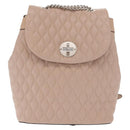 BALLY Backpack Leather Pink Silver Auth 159289-2